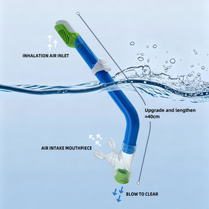 Valvola di purga portatile per immersioni subacquee a secco, tubo snorkel, <span class=keywords><strong>boccaglio</strong></span> in silicone, tubo per respirazione subacquea - Product Image 2