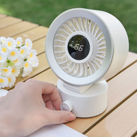 Ventilateur de table de bureau portable rechargeable par USB avec affichage numérique pour un refroidissement silencieux et puissant au bureau