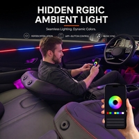 Lumière ambiante LED RGB 12V 5W pour voiture, bande acrylique, symphonie de couleurs, intérieur, commande par application, décorative, universelle, garantie 1 an