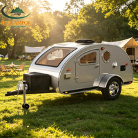Aventures inoubliables : notre mini-caravane pliable légère en fibre de verre personnalisable, remorque en forme de larme, camping-car pour 2 personnes, 800 kg