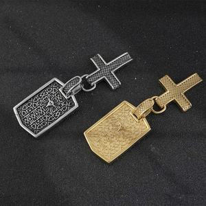 Colgante de Cruz Negra de Acero Inoxidable con Versículo Bíblico Cristiano, Estilo Hip Hop, para Joyería Religiosa - Product Image 6