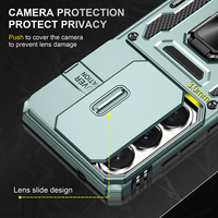 Étui de protection mat anti-traces de doigts pour Samsung Galaxy A54 5G avec cache-caméra coulissant et protection 360° °   Support rotatif pour anneau