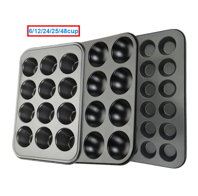 Koolstofstalen Verf Biscuitblad Bakvorm Pan Custom 12/24/25 48 Cavity Cupcake Mal 6 Cupin Pan