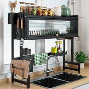 Multipurpose Kitchen Storage Rack With Dish Drainer And Chopstick Holder For Sink Area - Product Image 1