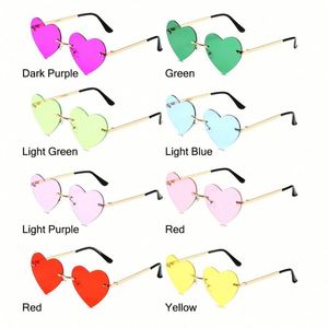 Gafas de Sol de Moda 2023 al por Mayor para Mujer, sin Montura, con Forma de Corazón, UV400, Metálicas, Estilo Punk - Product Image 4