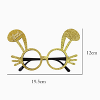 Lunettes de fête légères style oreilles de lapin marron, lunettes de déguisement de Noël scintillantes de qualité, ornements de Noël de dessin animé