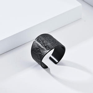 Fashion <b>Cuff</b> <b>Bracelets</b> Solomon Star Titanium Steel Men's Jewelry Black Antique <b>Silver</b> Bronze Color Options - Product Image 3