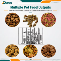 Ligne de production automatique d'aliments pour animaux de compagnie, extrudeuse à double vis, moteur, contrôle PLC, extrudeuse automatique d'aliments pour animaux de compagnie