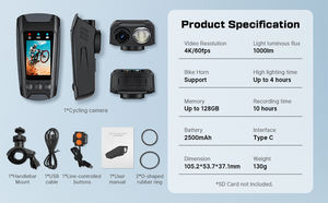 Caméra d'<span class=keywords><strong>action</strong></span> WIFI C3pro Casque Vélo Sport 4K Écran EIS 1000lm Lumière LED MicroSD 360 Angle Vélo Moto Cyclisme Caméra - Product Image 6