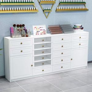 <b>Nail</b> Polish Glue Locker Black <b>Nail</b> Salon Display Cabinet with Floor Drawer Storage for <b>Nail</b> <b>Tables</b> - Product Image 2