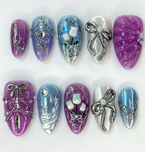 <span class=keywords><strong>Uñas</strong></span> Postizas de <span class=keywords><strong>Almendra</strong></span> Hechas a Mano, Juego de <span class=keywords><strong>Uñas</strong></span> Postizas de Material PMMA, Cobertura Completa, <span class=keywords><strong>Rosa</strong></span> Dulce, Floral en Relieve, Aurora 3D, de Alta Gama - Product Image 6