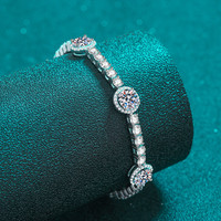 925 argent pierres précieuses glace Bracelet bijoux de luxe Fine Moissanite grappe diamant Tennis Bracelet femmes chaîne mariage