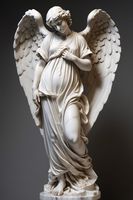 Grande statue en marbre personnalisée d'un ange endormi pierre blanche jardin extérieur église catholique cadeau sculpté Sculpture religieuse