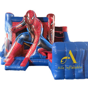 มูนวอล์กเป่าลมบ้านสไปเดอร์แมนกระโดดปราสาทสไปเดอร์แมนเชิงพาณิชย์พร้อมสไลด์สำหรับปาร์ตี้ให้เช่า - Product Image 1