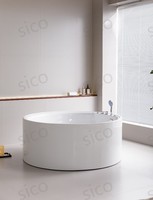 Baignoire Balnéo Autoportante Moderne en Acrylique de Luxe avec Vidange, Écologique, Design de Massage pour Bain Profond, Idéale pour Salles de Bain Haut de Gamme