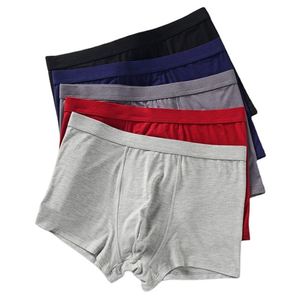 Calzoncillos bóxer de talla grande para hombre, de algodón y elastano, de punto, de alta elasticidad, sin costuras, de talle medio, antibacterianos, cómodos, lisos. - Product Image 1