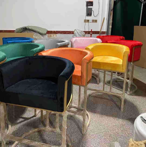 Modern Leisure Iron High <b>Stool</b> Luxury Scandinavian Backrest for Outdoor Home Beauty Salon Barber Shop-Factory Hot Sale Chair - Product Image 6