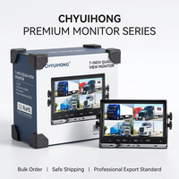 Monitor AHD de 7 Pulgadas con Pantalla Cuádruple de 1080P y 4 Canales para Sistema de Cámara de Visión Trasera de Camiones, Autobuses y Autocaravanas