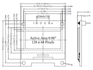 0.96 inch OLED <span class=keywords><strong>LCD</strong></span> <span class=keywords><strong>128x64</strong></span> nối tiếp ssd1306 cổng song song Màn hình 4 pin mô-đun IIC - Product Image 6