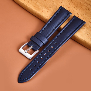 Correa de Reloj Híbrida de Nailon y Cuero Genuino Compatible con <span class=keywords><strong>Mi</strong></span> <span class=keywords><strong>Band</strong></span> 8 Pro Samsung Galaxy, Correa de Cuero Suave con Liberación Rápida - Product Image 6
