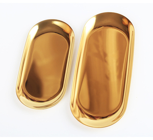 <span class=keywords><strong>Plateau</strong></span> de rangement et de service multifonctionnel ovale en acier inoxydable de Style nordique pour l'utilisation de <span class=keywords><strong>bureau</strong></span> de vaisselle de bijoux - Product Image 2