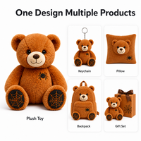 Peluche d'ours personnalisée directement de l'usine, en tissu super doux, anti-stress, pour fêtes, personnage en peluche OEM ODM