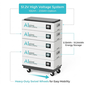 แบตเตอรี่ลิเธียมไอรอนฟอสเฟต (LiFePO4) แบบต่อพ่วงได้ 51.2V ความจุ 100Ah 200Ah สำหรับระบบโซลาร์เซลล์บ้าน - Product Image 3