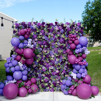 MoKtong Black Rose 5D Flower Wall Backdrop 8ft X 8ft Roll up with Fabric Cloth Back for Dramatic Fashion Event Stage Decor