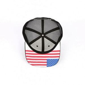 Casquette Trucker Snapback Noire Structurée à 6 Panneaux pour Adulte, Neuve, avec Impression du Drapeau Américain sous la Visière - Product Image 6
