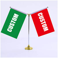 Productos Promocionales de Fabricantes, Bandera de Mesa de Aluminio Personalizada de 21x14cm, 100% Poliéster, Logotipo Impreso Digital, Duradera