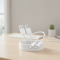 Câble de charge rapide Simsukian USB-C vers USB-A 2.0, 2 m, 480 Mbps, 60 W, cuivre étamé, 3 A/5 A, charge rapide pour voiture, Android, iOS, iPhone