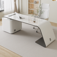 Bureau de travail en forme de L haut de gamme moderne en bois écologique, bureau de luxe durable en marbre