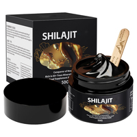 Résine de Shilajit OEM ODM en pot de 50 g, sous forme de résine avec bâtonnet doseur en bois, Acide Fulvique, Oligo-éléments, Compléments Alimentaires pour Adultes