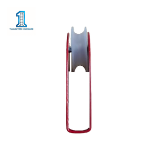 Ağır Hizmet Tipi Merdiven Kasnak Bloğu - Merdiven Kaldırma İşlemleri için Naylon Tekerleğiyle Kırmızı Boyalı Çelik Braket - Product Image 3