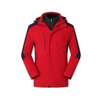 Veste Softshell Unisexe Décontractée pour le Fitness, Coupe-Vent, Imperméable, Respirante, Col Mandarin, Boutons et Fermeture Éclair, Taille 3XL, Hiver