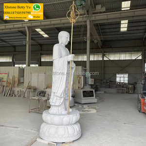 Grande pierre de granit naturel personnalisée sculptée debout Ksitigarbha Bodhisattva <span class=keywords><strong>Jizo</strong></span> Bouddha Sculpture tibétaine Statues en bronze - Product Image 5