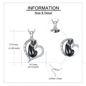 Ashes Keepsake Cremation Jewelry 925 Sterling Silver Black <strong>Cat</strong> <strong>Urn</strong> Pendant Necklace - Product Image 2