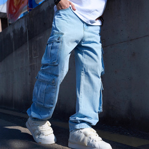 Jeans Cargo da <span class=keywords><strong>uomo</strong></span> Jeans da <span class=keywords><strong>uomo</strong></span> Cargo Jeans <span class=keywords><strong>pantaloni</strong></span> Jeans con tasca laterale - Product Image 1