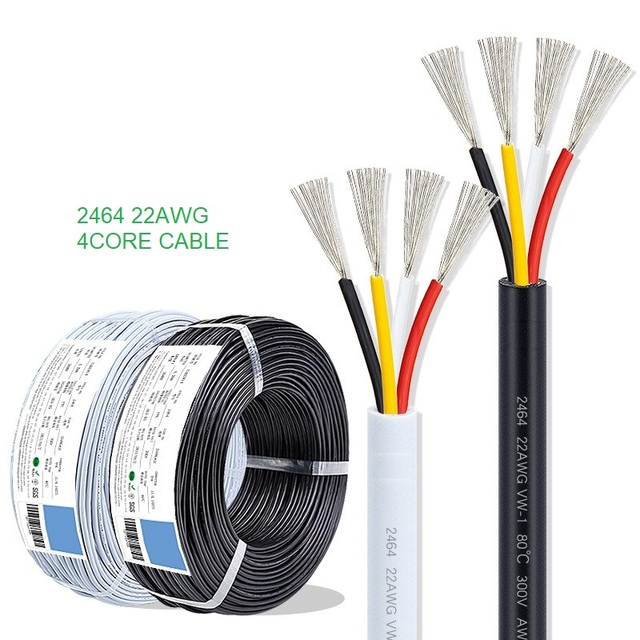 OFC High Quality Stranded Tinned Copper 2464 22AWG 4 Core Cable Wire Roll