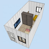 Structure métallique préfabriquée une chambre modulaire prêt à l'emploi petites maisons mobiles maison préfabriquée