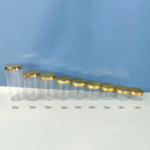 Nhựa Trong Suốt 100Ml-500Ml Jar Mạ Điện Vàng Bìa Kem Mỹ Phẩm Thức Ăn Vật Nuôi Kín Lưu Trữ Tank 250Ml 300Ml Có Sẵn - Product Image 6