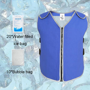 冰反光ANSI 2级防水棉冷却背心银色装饰拉链封口20冰袋定制标志男女通用 - Product Image 2