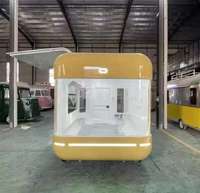 Remorque alimentaire mobile personnalisée en fibre de verre/aluminium, design résistant à la rouille, pour café, glaces, burgers, hot-dogs et desserts en centre-ville