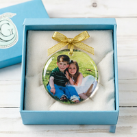 Personalisierter Vollfarbiger Foto-Kristall Ovaler Weihnachtsschmuck Maßgefertigtes Familien-Andenken Weihnachtsdekoration