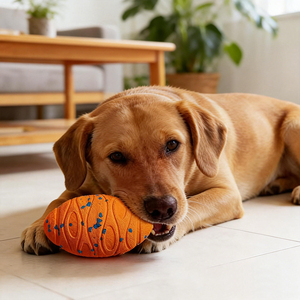 Pelota de Juguete Interactiva para Perros de TPU, Color Naranja, Resistente, para Jugar en Interiores, Tamaño Mediano, Diseño Simple - Product Image 1