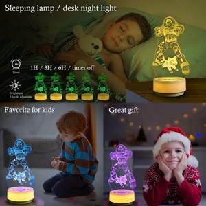 โคมไฟตั้งโต๊ะ LED ลายหมีอนิเมะแบบกำหนดเองได้ แสงสีขาวอบอุ่น ภาพลวงตา 3 มิติ เหมาะสำหรับเด็ก ตกแต่งบ้าน ของขวัญวันหยุด ขายส่ง - Product Image 4