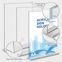 Support de table en acrylique transparent format A5, incliné, pour cartes de menu et inserts de papier, livraison directe usine