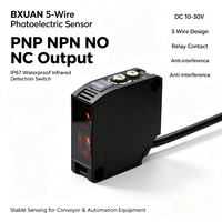 Interrupteur photoélectrique NPN PNP à 5 fils, capteur infrarouge diffuse, double sortie relais NO NC, étanche IP67 pour ligne de convoyeur d'emballage