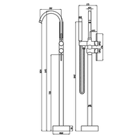Robinetterie de douche et baignoire autoportante en laiton brossé doré moderne pour salle de bain