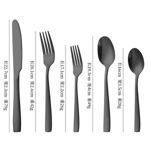 ชุดช้อนส้อมสแตนเลส 430 แบบมีด้ามจับสี่เหลี่ยม สำหรับใช้ข้ามพรมแดน 48 ชิ้น สำหรับรับประทานอาหารค่ำ โรงแรม อาหารตะวันตก งานเลี้ยง - Product Image 3